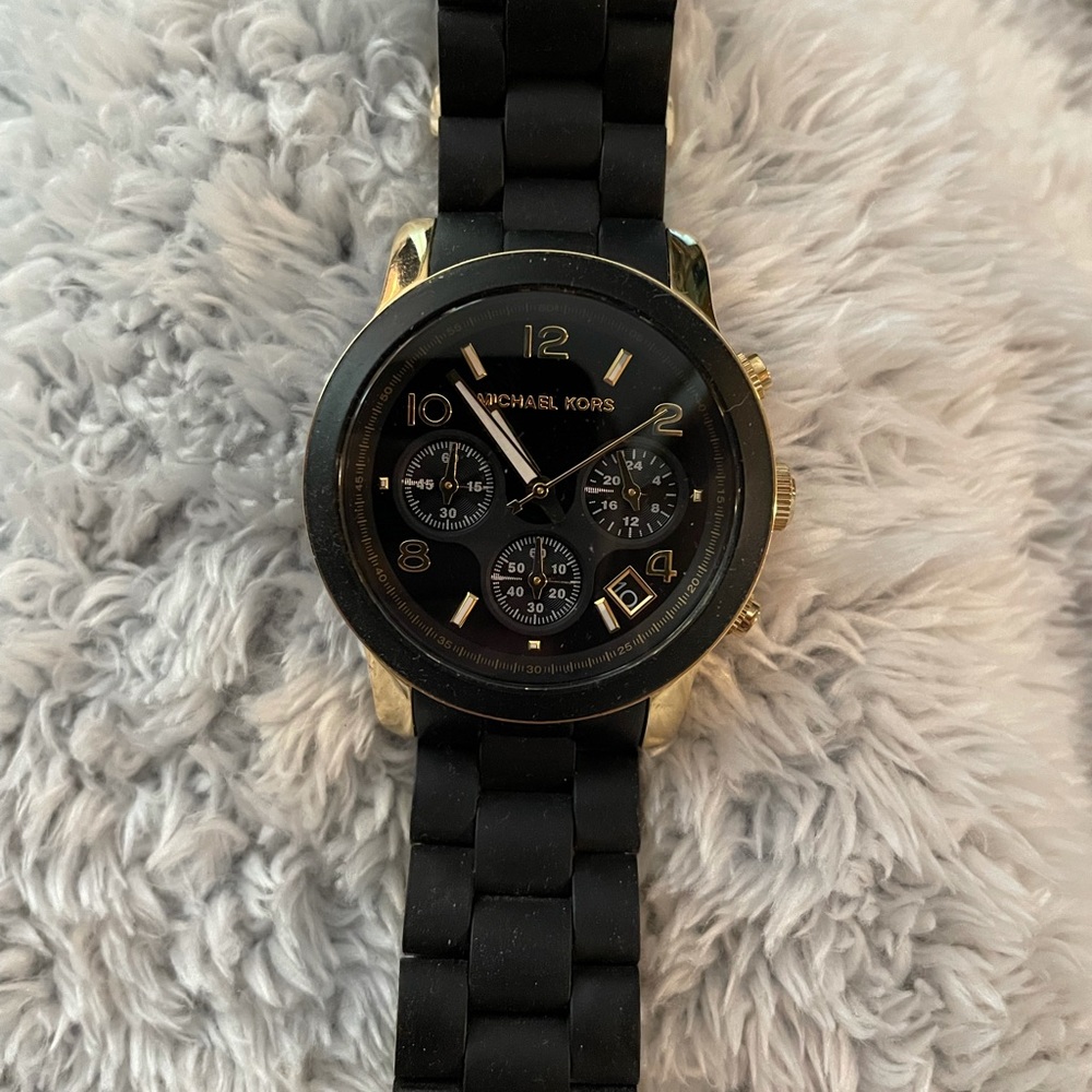 Black and Gold Michael Kors Watch